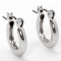Silver-tone 10mm Tube Hoop Earrings,