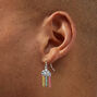 Silver Unicorn Rainbow 1&quot; Drop Earrings - 6 Pack,