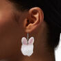 Easter Bunny Pom Pom 2&quot; Drop Earrings,