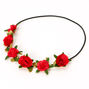 Leaves &amp; Roses Flower Crown Headwrap - Red,
