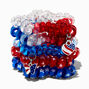 Patriotic Star-Shaped Coil Bracelets - 5 Pack,