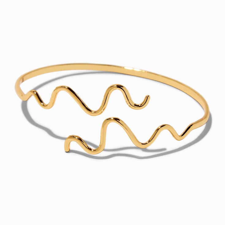 JAM + RICO x Claire&#39;s 18k Yellow Gold Plated Double Squiggle Cuff Bracelet,