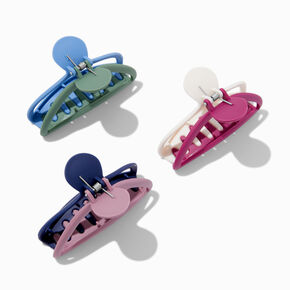 Curved Two-Tone Hair Claws - 3 Pack,
