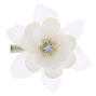 Sequin Hair Flower Clip - White,