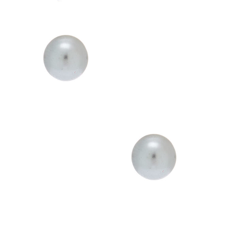 Claire's Clous d'oreille couleur argenté avec perles d'imitation métallisées