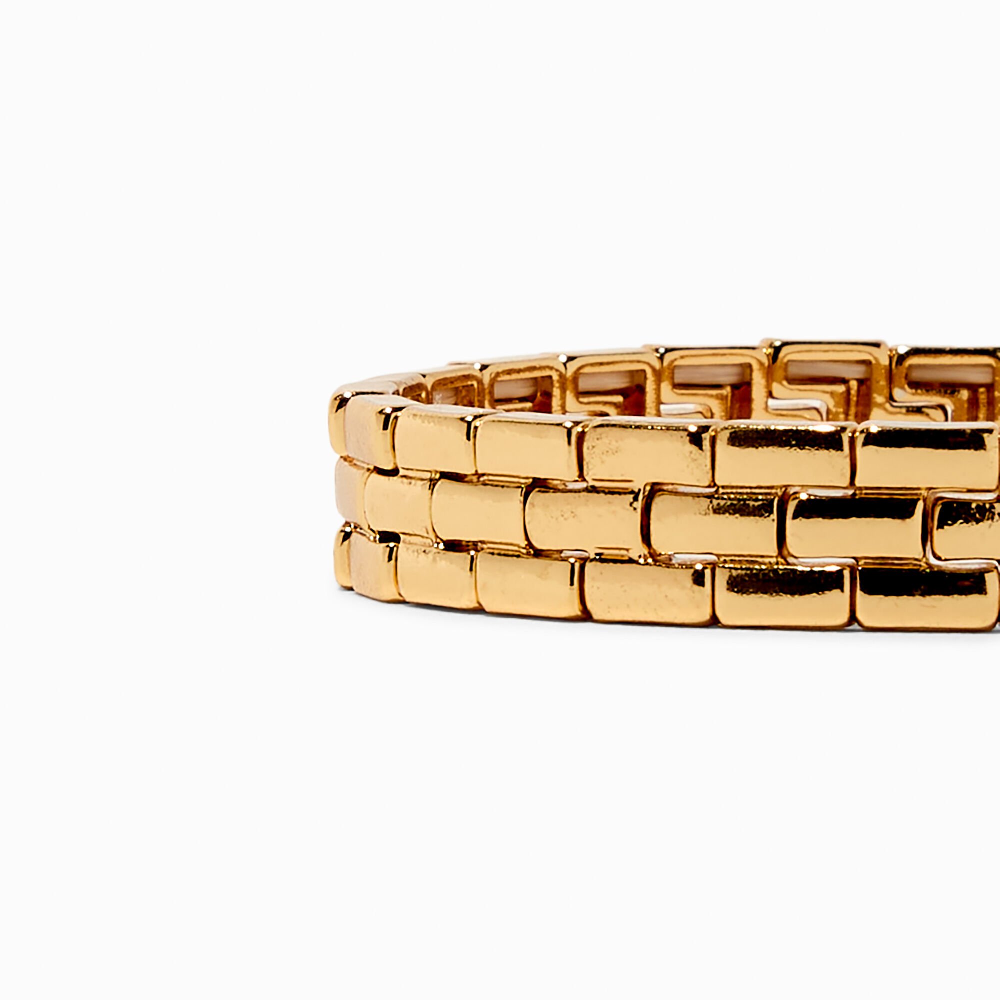 Gold-tone Stretch Watch Chain Bracelet,