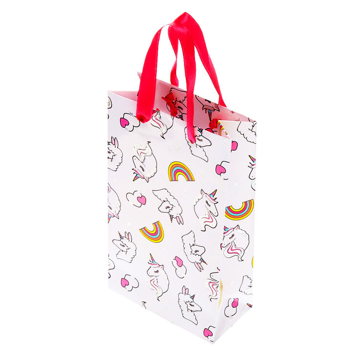 Small Miss Glitter the Unicorn Gift Bag - White,