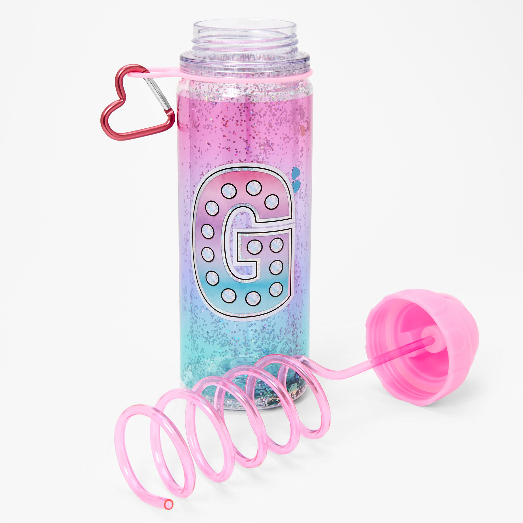Initial Water Bottle - Pink, G,