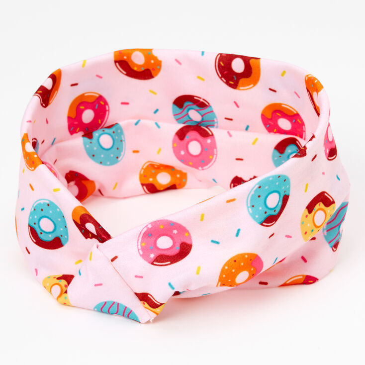 Claire's Bandeau à boutons et imprimé donut - Rose