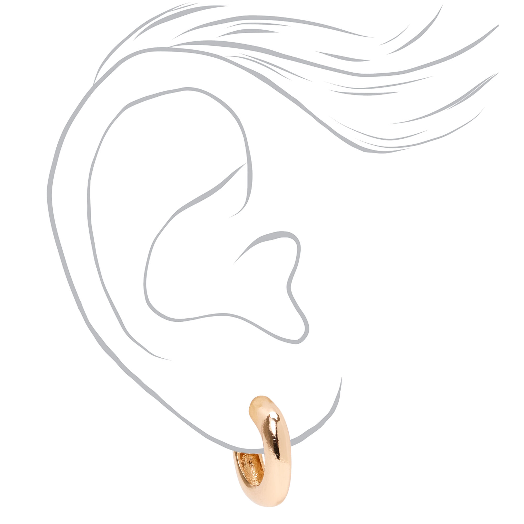 Gold 20MM Thick Square Bottom Hoop Earrings,