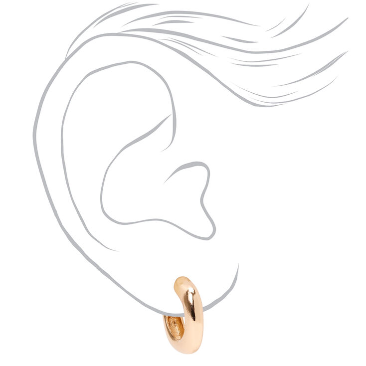 Gold 20MM Thick Square Bottom Hoop Earrings,