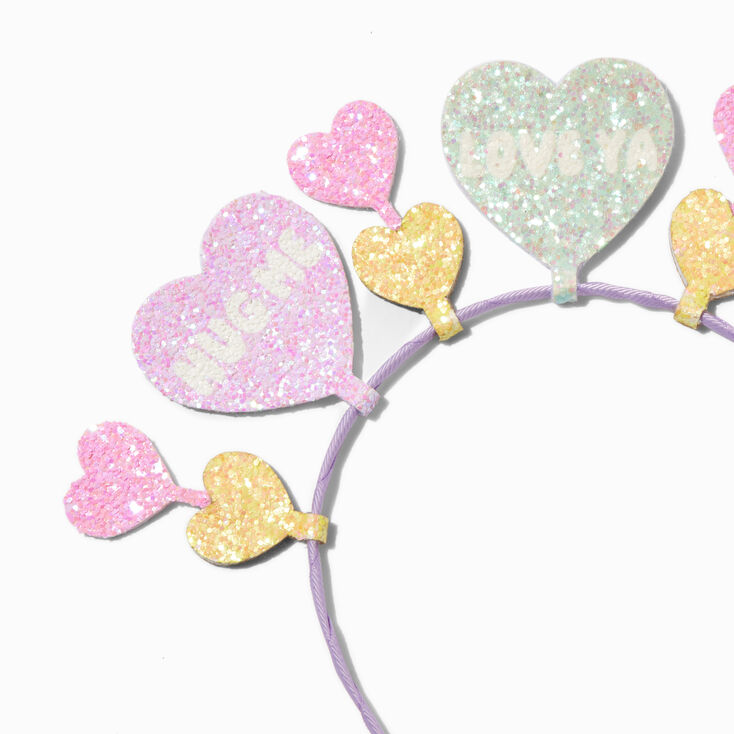 Candy Hearts Glitter Deely Bopper Headband,