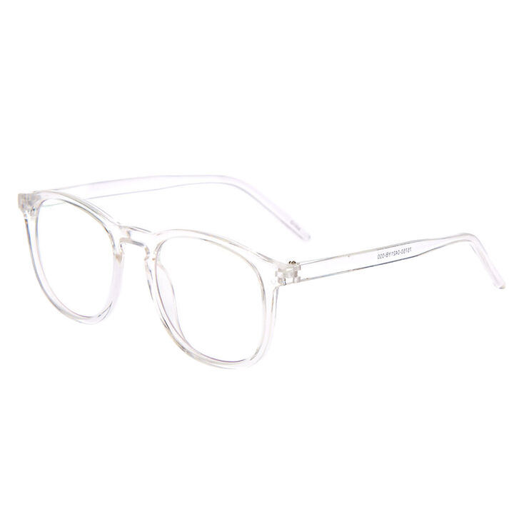 Blue Light Reducing Round Retro Clear Lens Frames - Clear,