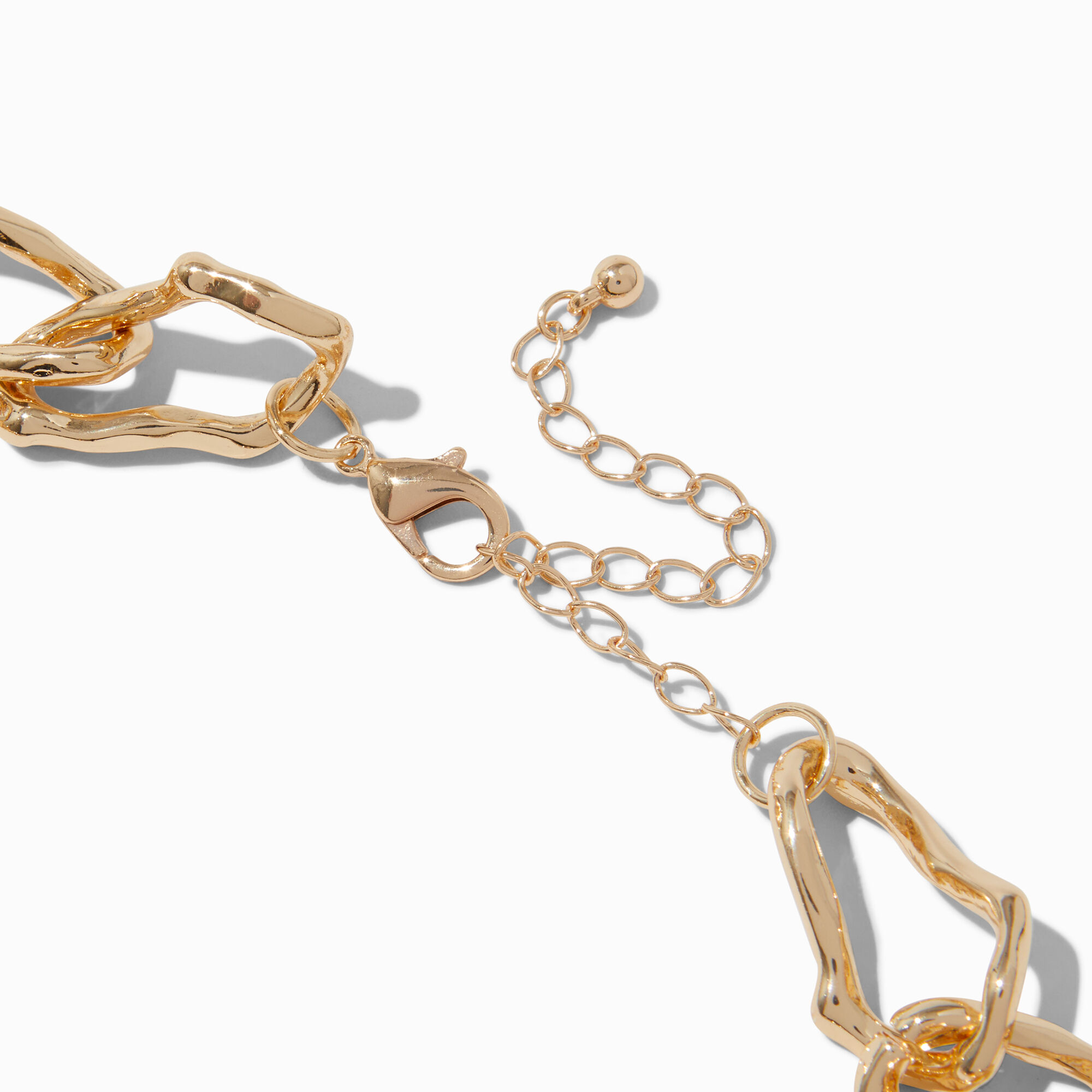Chunky Gold-tone Organic Chain Necklace,