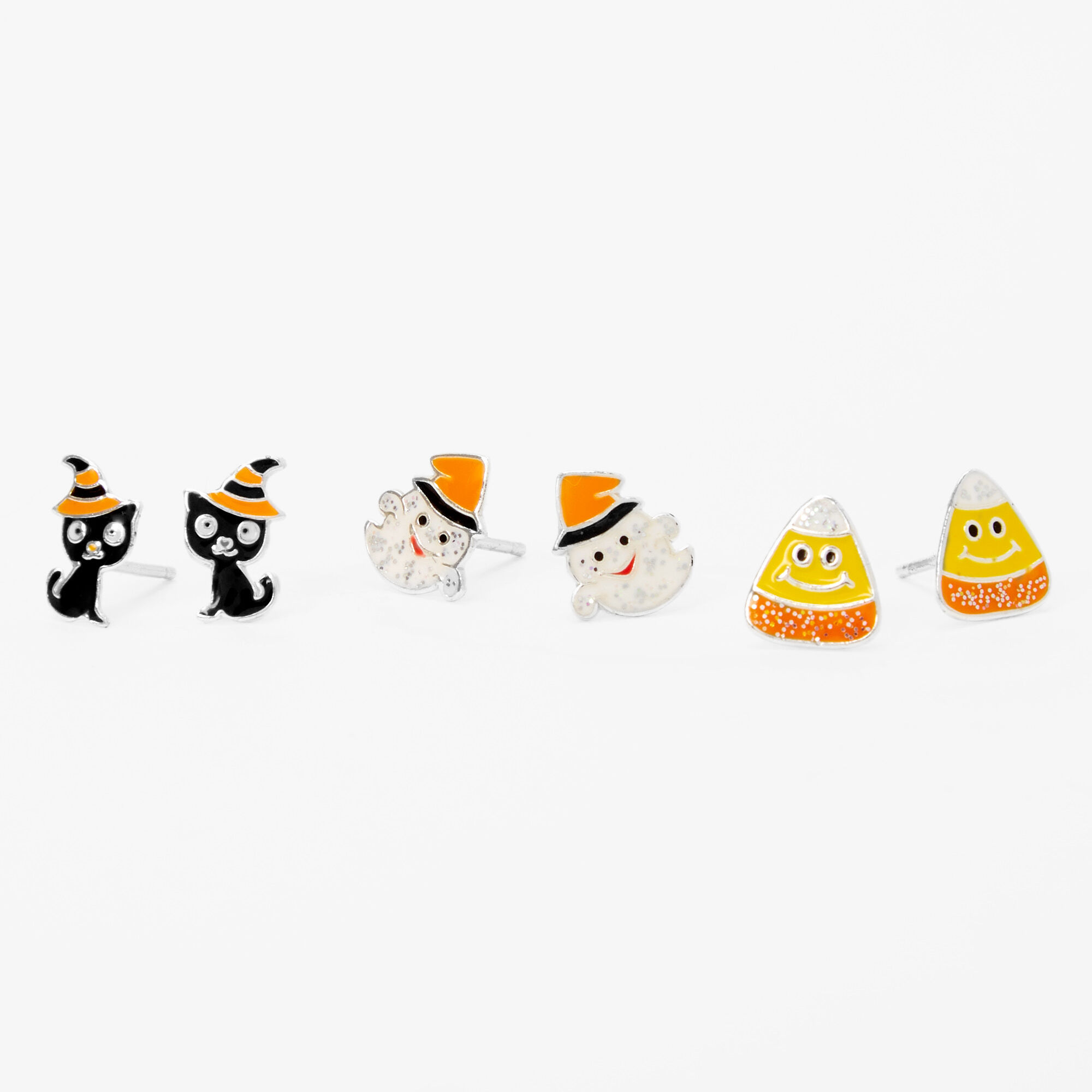 Sterling Silver Halloween Stud Earrings 3 Pack