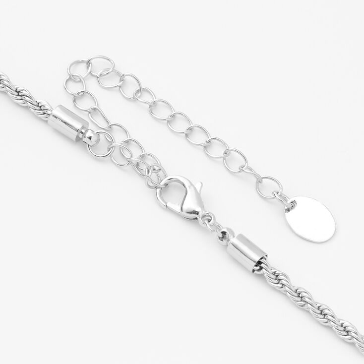 Silver-tone 2mm Thin Twisted Rope Chain Necklace,