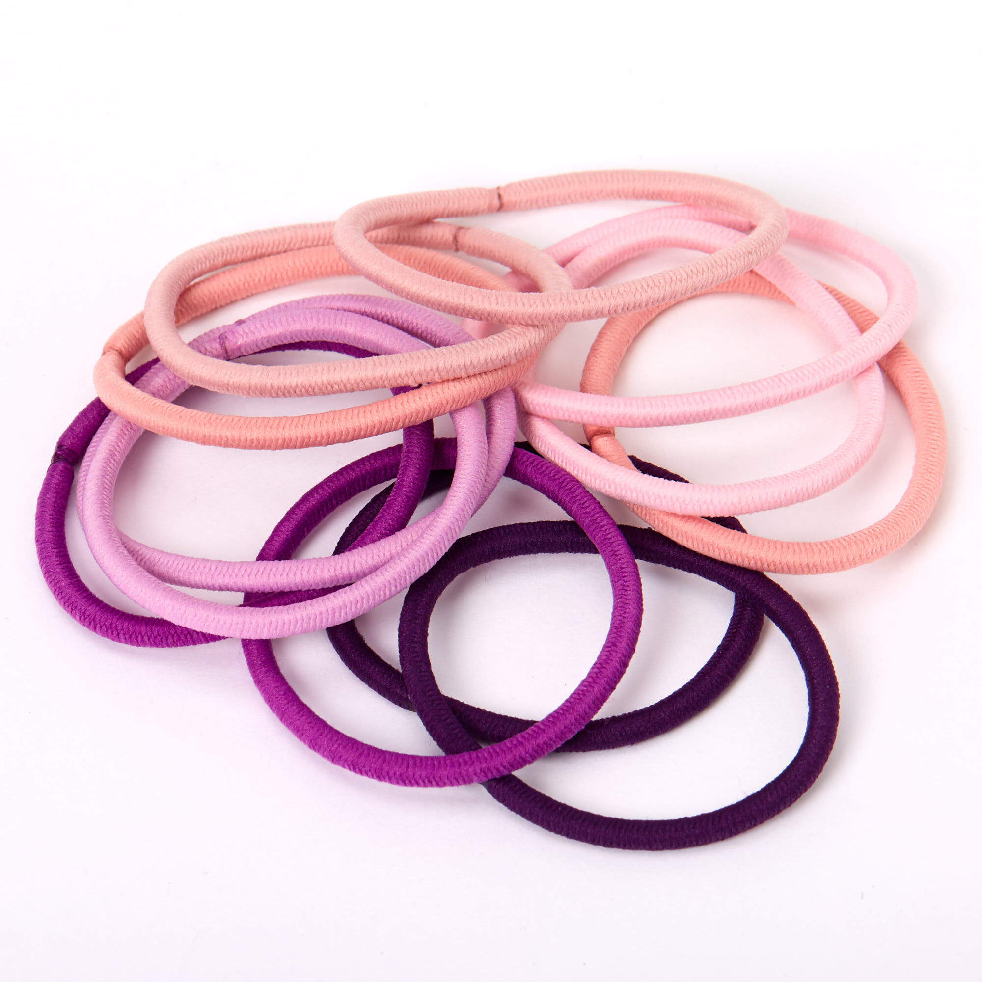 Élastiques à cheveux de luxe roses et violets Lot de 12 Claire