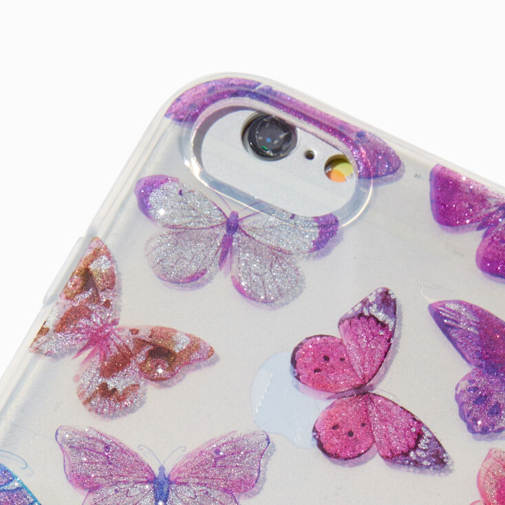 Coque de portable papillons &agrave; paillettes - Compatible avec iPhone&reg; 6/7/8/SE,