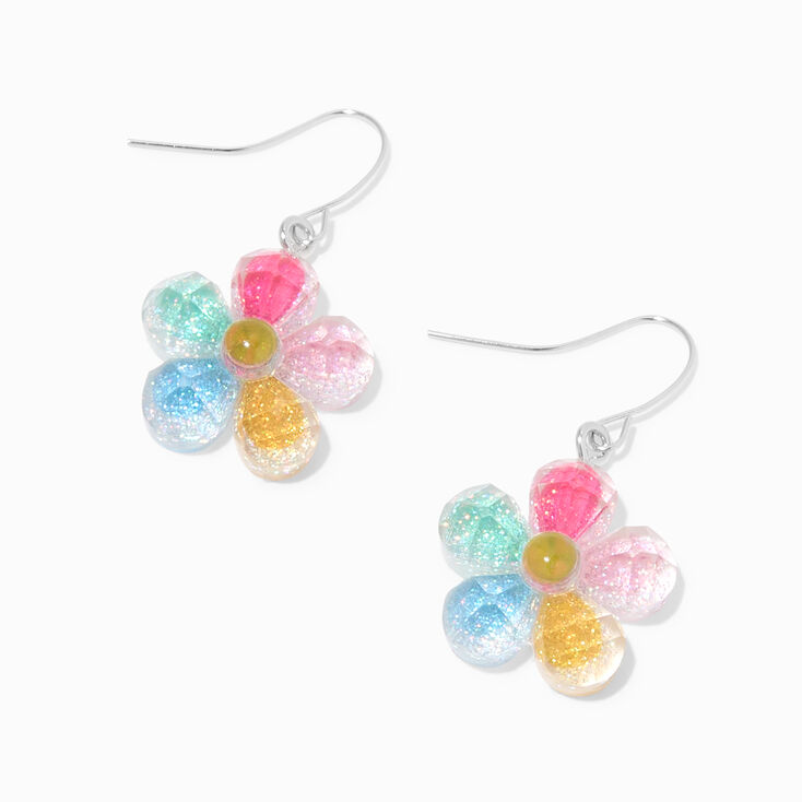 Rainbow Daisy 1&quot; Drop Earrings,