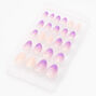Ombre Glitter Stiletto Press On Faux Nail Set - Purple, 24 Pack,