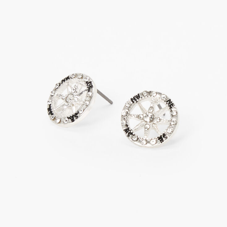 Clous d&#39;oreilles &eacute;toiles et strass boussole,