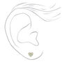 Silver Pastel Heart Magnetic Stud Earrings - 6 Pack,
