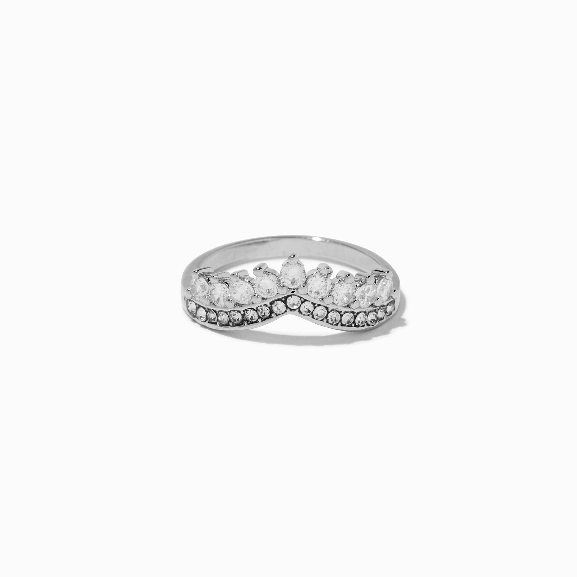 View Claires Embellished Tiara Ring Silver information