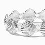 Silver-tone Shell &amp; Pearl Stretch Bracelet,