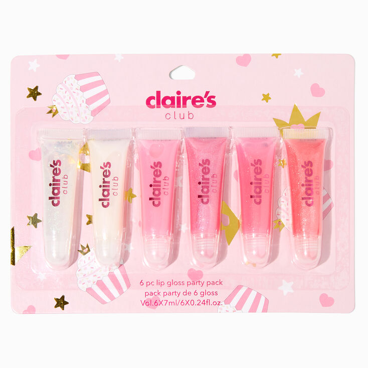 Claire&#39;s Club Glitter Birthday Cupcake Lip Gloss Party Pack &#40;6 pack&#41;,