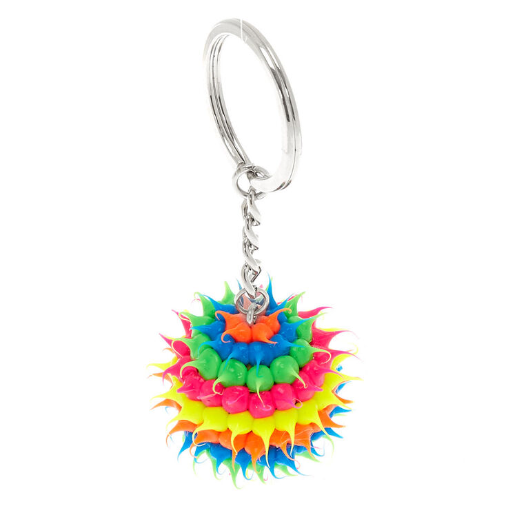 Porte-cl&eacute;s &agrave; boule disco arc-en-ciel,