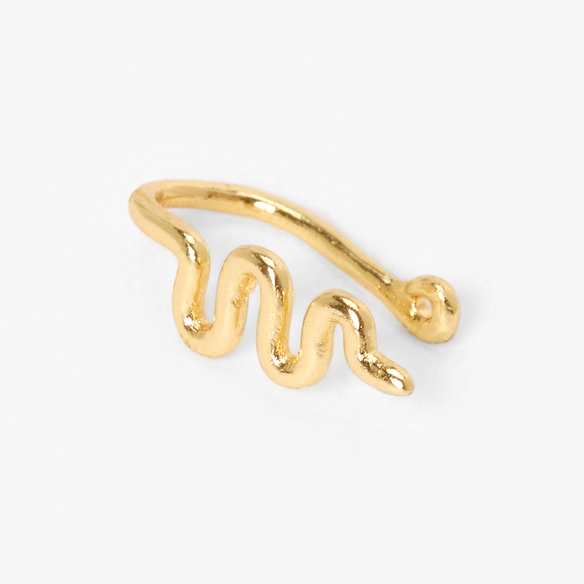 View Claires Tone Snake Faux Nose Ring Gold information