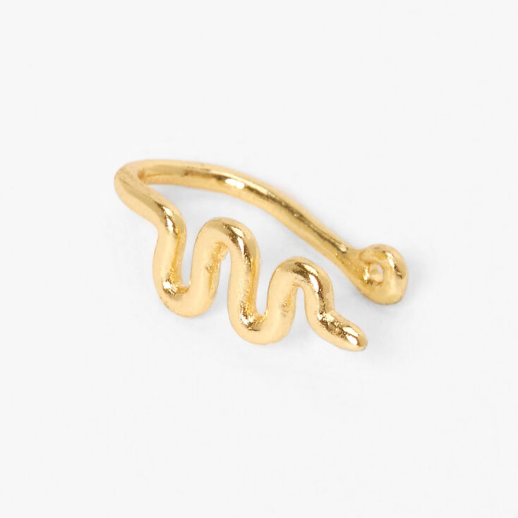 Gold-tone Snake Faux Nose Ring,