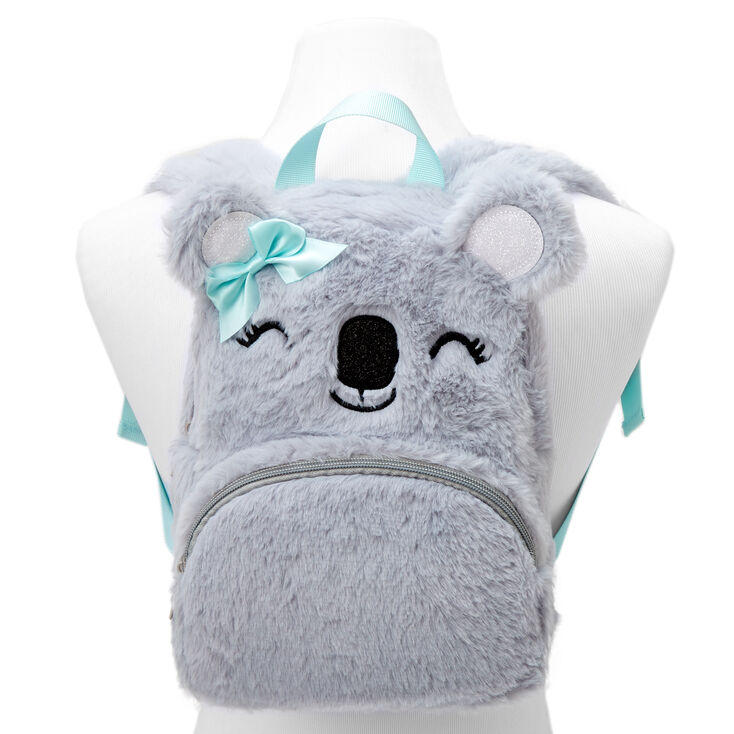 Claire&#39;s Club Furry Koala Bear Small Backpack,