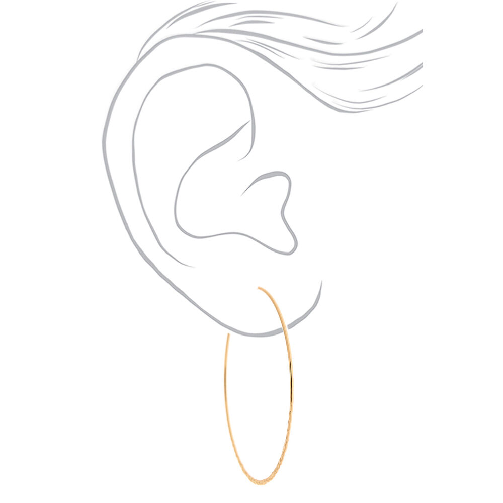 Gold 60MM Hammered Hoop Earrings,