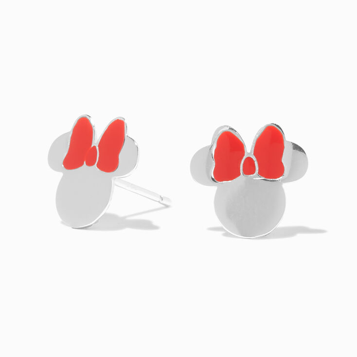 Disney Minnie Mouse Bow Sterling Silver Stud Earrings,
