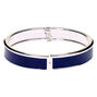 Bracelet manchette &agrave; charni&egrave;re couleur argent&eacute;e - Bleu marine,