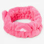 Plush Pink Cat Ear Makeup Headwrap,