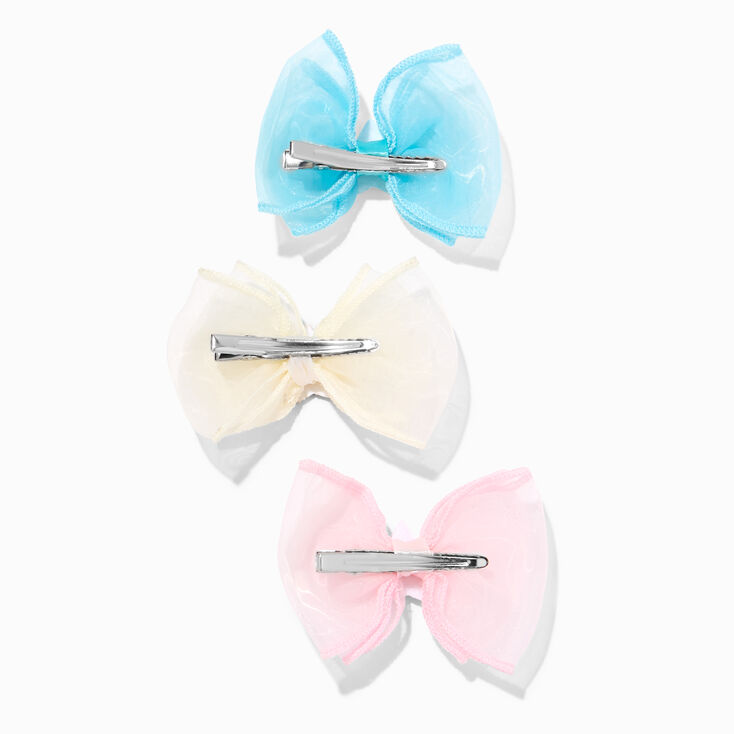 Claire&#39;s Club Tulle Star Hair Bow Clips - 3 Pack,