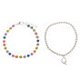 Silver Rainbow Initial Jewellery Gift Set - Q, 4 Pack,