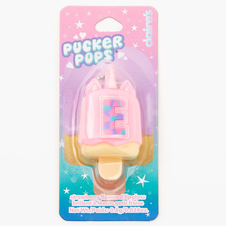 Pucker Pops&reg; Initial Lip Gloss - Pink, E,