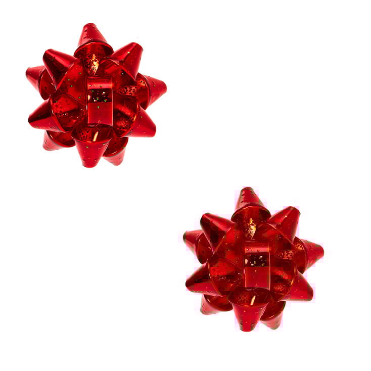 Claire's Boucles d'oreille à clip Noël - Rouge