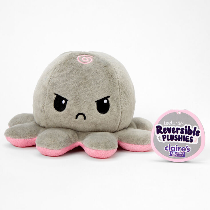 TeeTurtle&trade; Claire&#39;s Exclusive Reversible Plushies Pink &amp; Grey Sparkle Octopus,