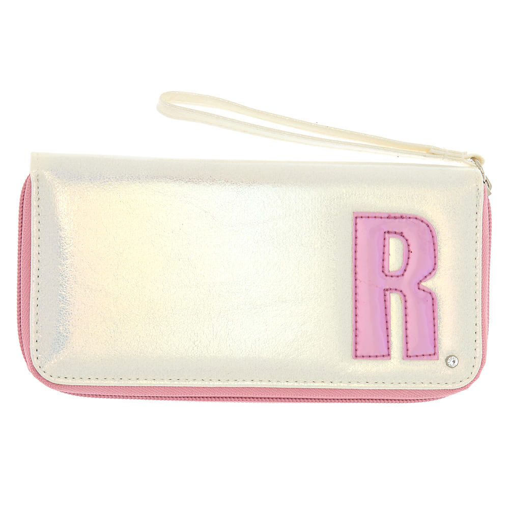 Pearlescent Initial Wristlet - R,