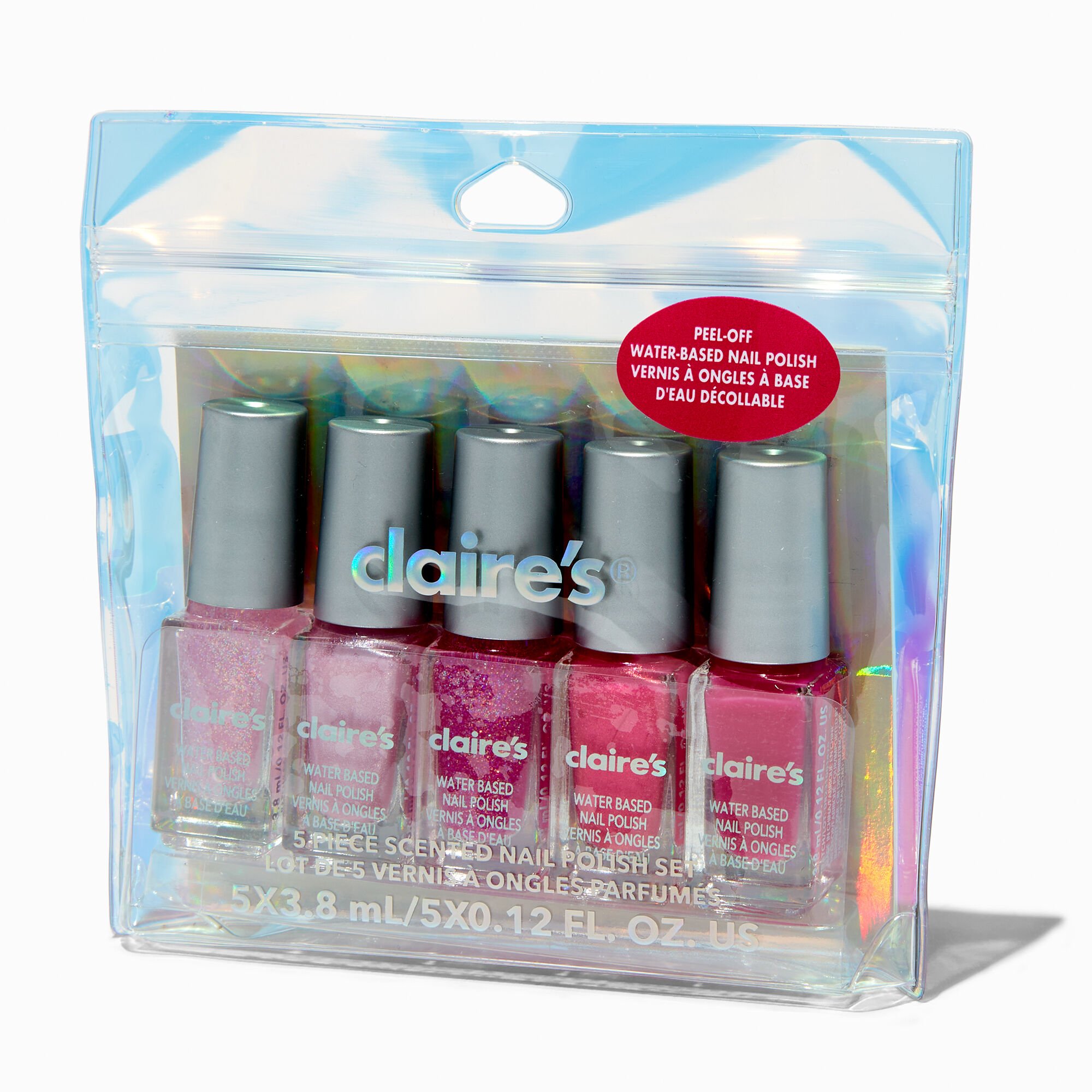 Vernis à ongles peel-off parfumé princesse rose - Lot de 5,