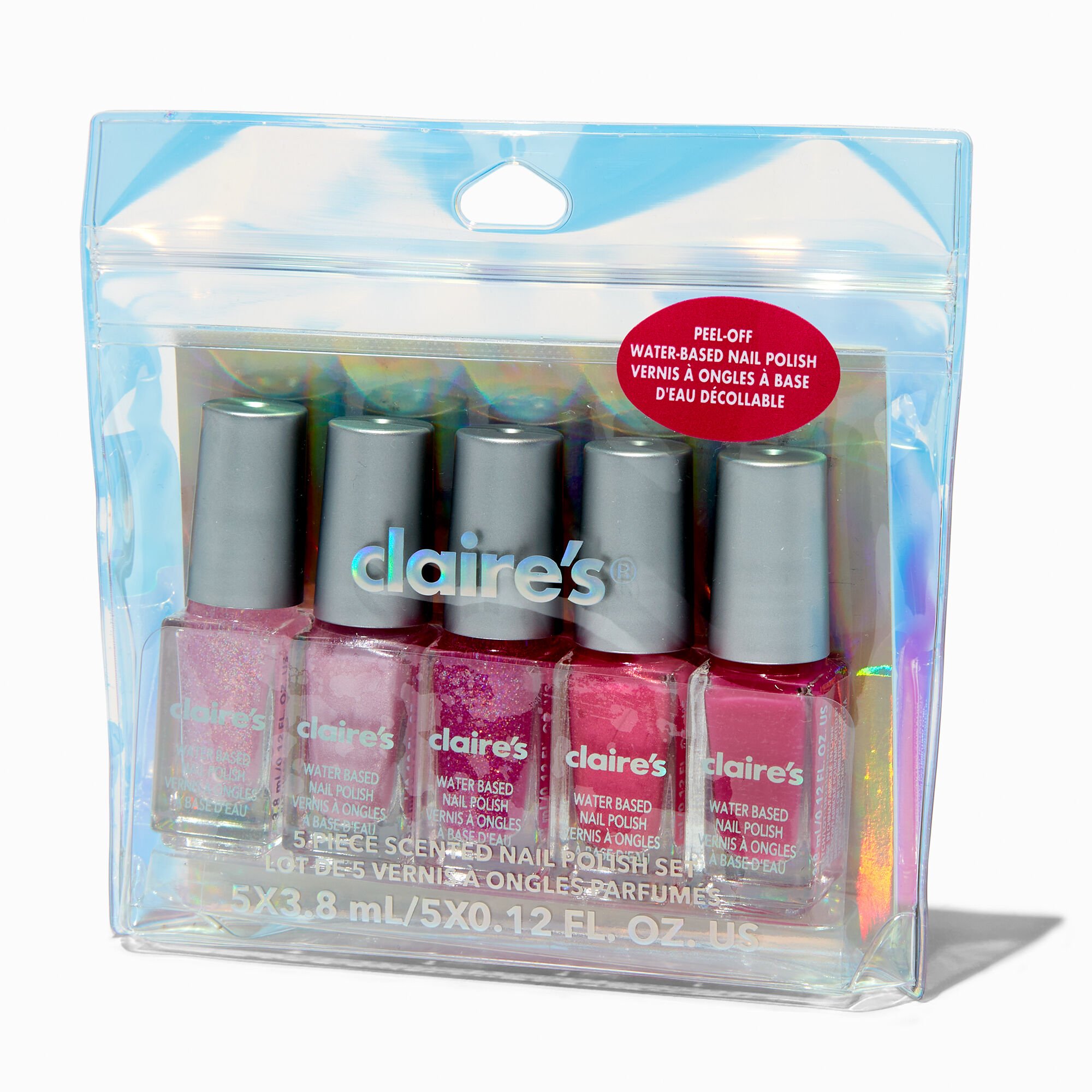 View Claires Princess Scented Peel Off Nail Polish Set 5 Pack Pink information