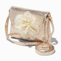 Claire&#39;s Club Silver Flower Crossbody Bag,