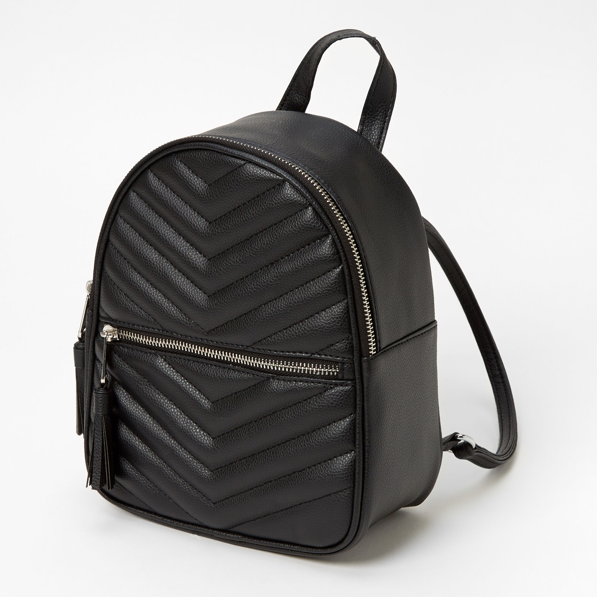 Quilted Small Backpack - Black | Claire's