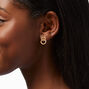 Gold Double Circle Stud Earrings,
