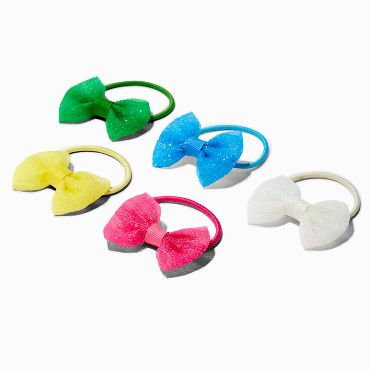 &Eacute;lastiques &agrave; n&oelig;ud paillet&eacute;s fluo Claire&#39;s&nbsp;Club - Lot de 10,