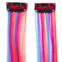 Candy Stripe Faux Hair Clip In Extensions - 2 Pack,